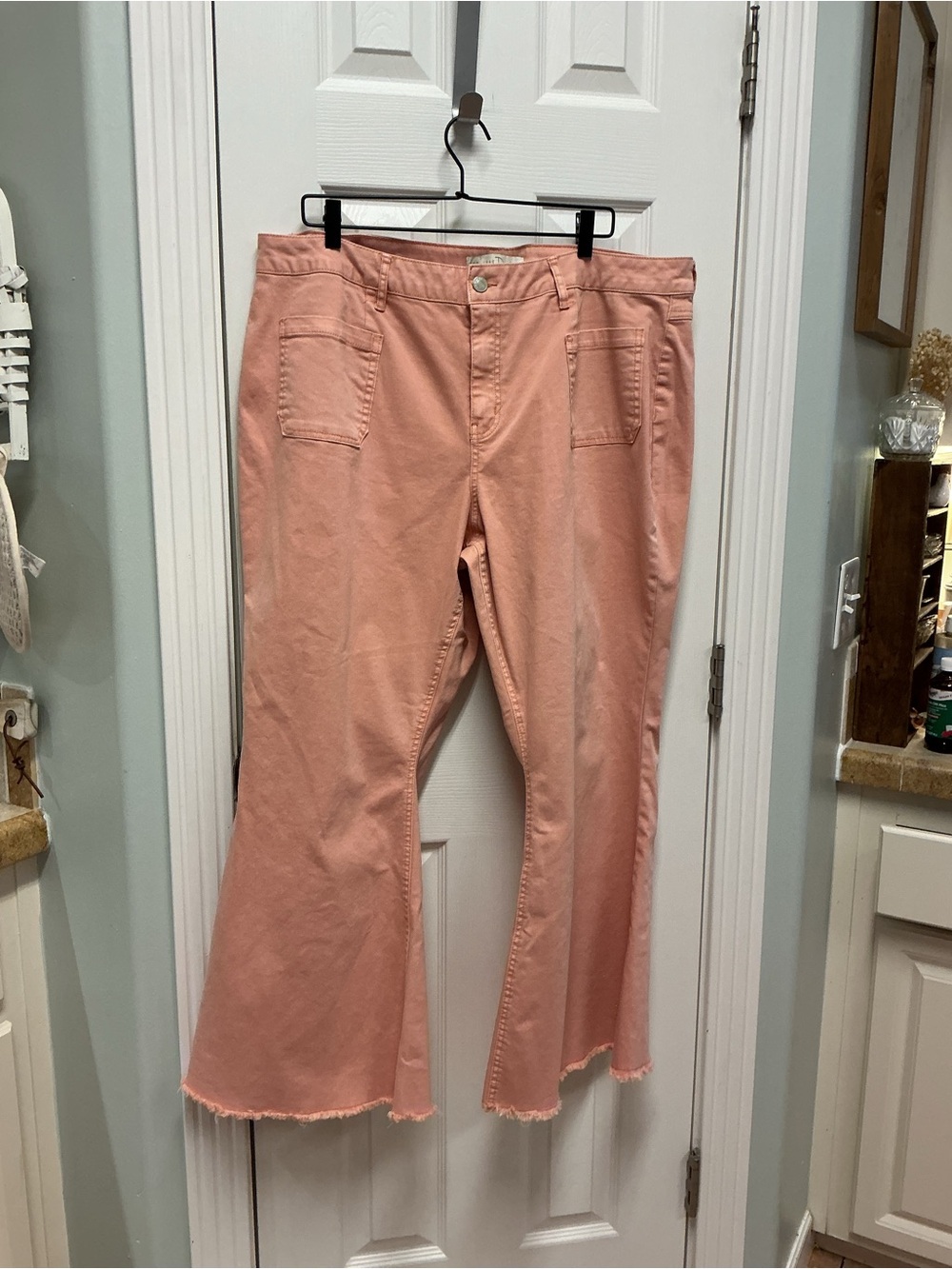 EST.1946 denim Super Hi-Rise flared coral denim stretch jean SZ 22WP Cato